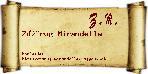 Zárug Mirandella névjegykártya